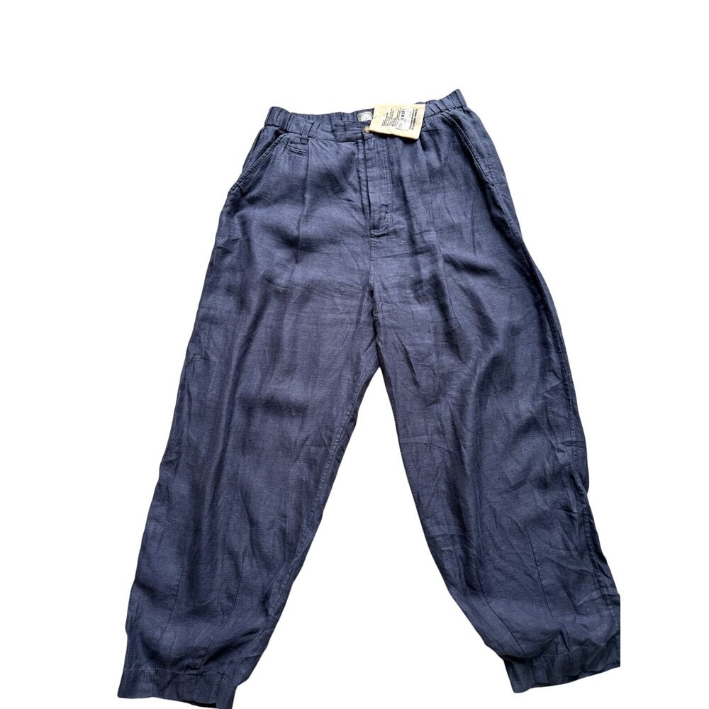 18 East Men's Large Kell Pleated Pant Navy NEW NWT Wide Leg Trouser